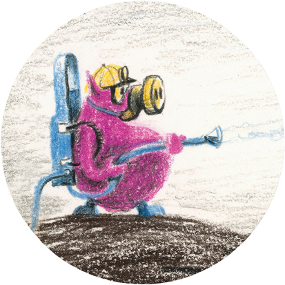 Hochdruckreiniger, Olli, das Zahnputz-Schwein, Bilderbuch, Schwein, Zähneputzen, Kinder, Tiere, Illustration, Kult, Zoo, Tierzähne