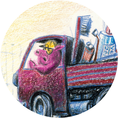 Olli, das Zahnputz-Schwein, Bilderbuch, Schwein, Zähneputzen, Kinder, Tiere, Illustration, Kult, Zoo, Tierzähne